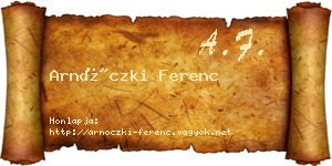 Arnóczki Ferenc névjegykártya