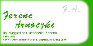 ferenc arnoczki business card